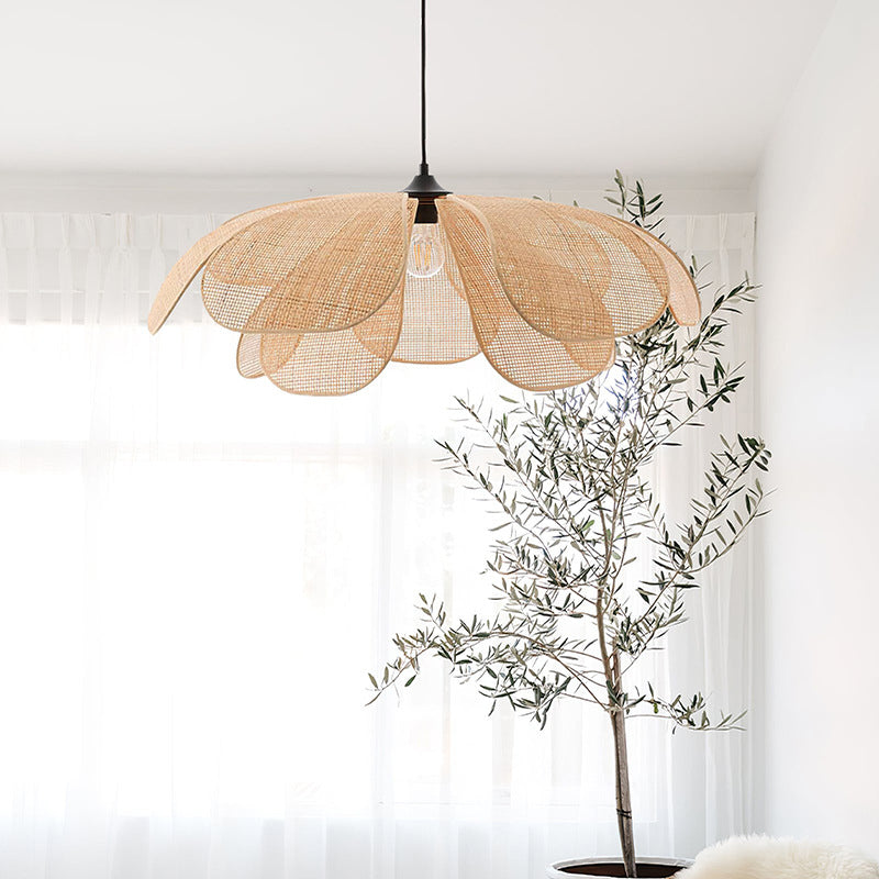 Creatief design rotan LED hanglamp met lampenkap